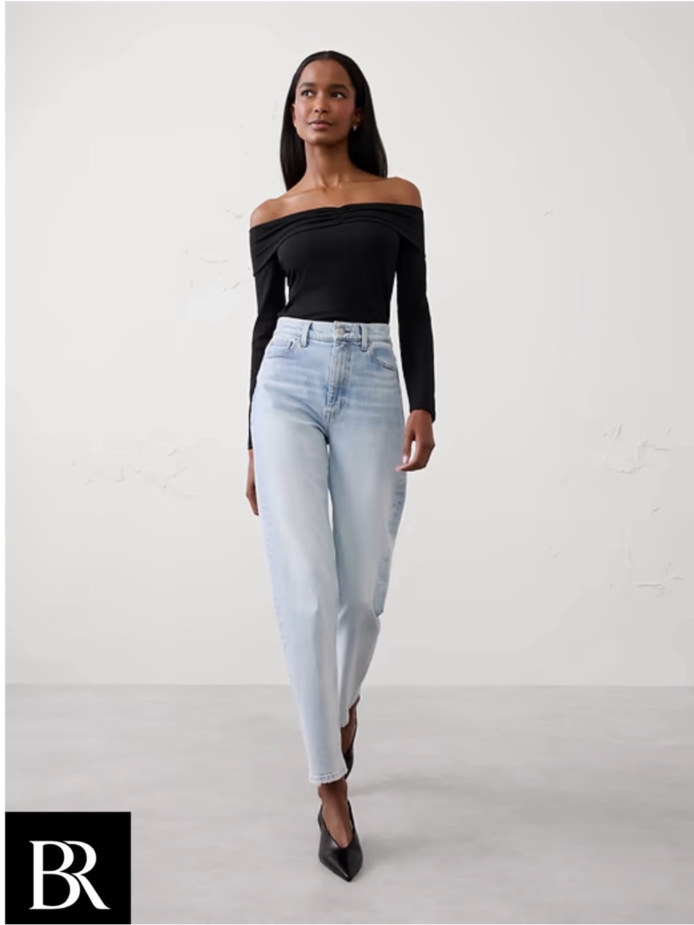NWT Banana Republic Black off the shoulder top
